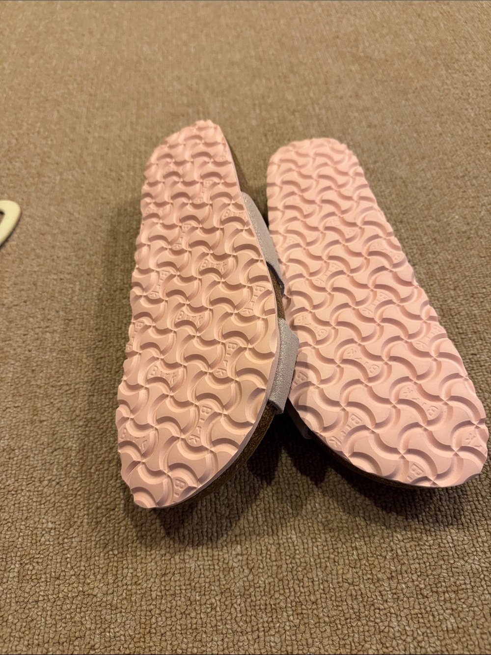Birkenstock Women's Glitter Cross-Strap Sandals in Pale Pink - Picture 6 of 7